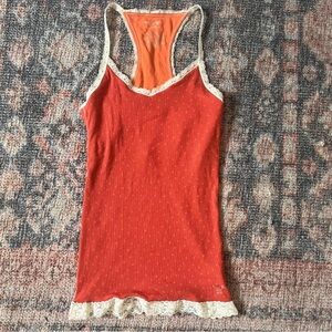 American Eagle Outfitters Orange Ribbed Sleeveless Tank Top